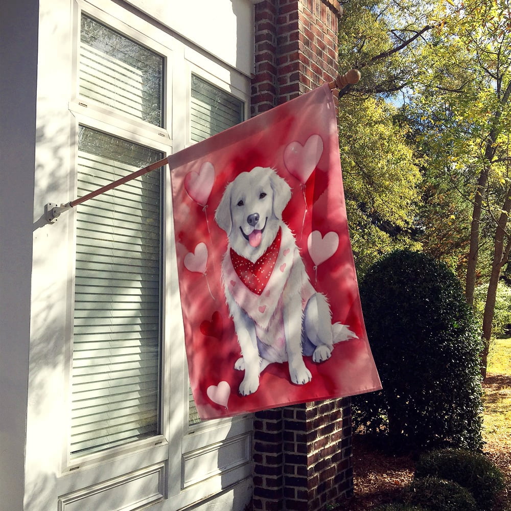 Kuvasz My Valentine House Flag 28 in x 40 in