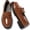 Brown, variant on Chunky Low Heel Slip On Loafers for Women Patent Leather Bow Vintage Loafers Round Toe Platform Shoes for Office Casual Walking Occasions