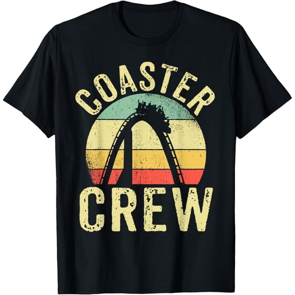 Vintage Rollercoaster Crew I Family Roller Coaster T-Shirt men and women can wear, black, white, gifts