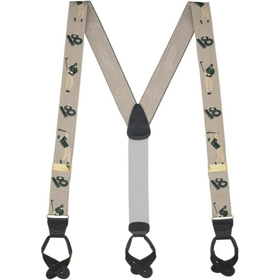 SuspenderStore Golfer Grosgrain Suspenders - Button - 3 Sizes