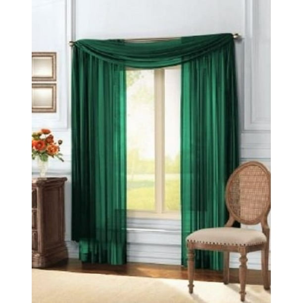 3 Piece Sheer Panel & Scarf Window Treatment Set Decotex