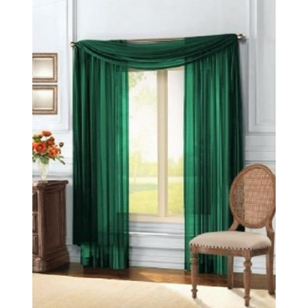 3 Piece Sheer Panel & Scarf Window Treatment Set Decotex Walmart