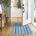 thumbnail image 2 of ODIKA 2'x3' Washable Throw Rug Striped Scandinavian Interrupted Motifs Stripes Palmetto Front for Hallway, Study Room, Non-Slip Low Profile, Flatwoven, 2 of 7