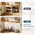 thumbnail image 4 of Rustic Mist Forest Sink Skirt 11"Wx13"L,Dustproof Under Sink Curtain with Self Adhesive Tape,Vintage Watercolor Natural Landscape Cabinet Curtain Cover for Bathroom Vanity,Kitchen Storage Shelf, 4 of 9