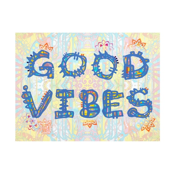 Canvas Wall Art - Dean Russo 'Good Vibes' Wall Art for Living Room, Bedroom, or Office Décor by Trademark Fine Art - 19 x 14 Inches