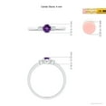 thumbnail image 4 of ANGARA Natural Classic Amethyst and Diamond Three Stone Engagement Ring in 14K White Gold for Women (Size-4mm) | February Birthstone, Anniversary, Jewelry Gift for Women | Natural Amethyst Ring, 4 of 9