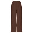 thumbnail image 6 of Women'S Corduroy Pants Barrel Mid Rise Elastic Waisted Cord Pants Wide Leg Baggy Casual Trousers With Pockets, 6 of 9