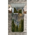 thumbnail image 3 of Ambesonne Yosemite Quilted Bedspread Set 2 Pcs, Yosemite Park Autumn, Twin Size, Green Grey, 3 of 3
