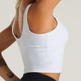 thumbnail image 3 of Aayomet Plus Size Tops For Women Women's Summer Tank Tops Body Contour Sleeveless Crop Double Lined Yoga Shirts,White XL, 3 of 5