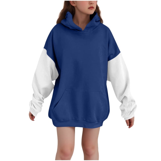Chandail à Capuchon pour Enfants Impression Hivernale Long Velours Décontracté Confortable