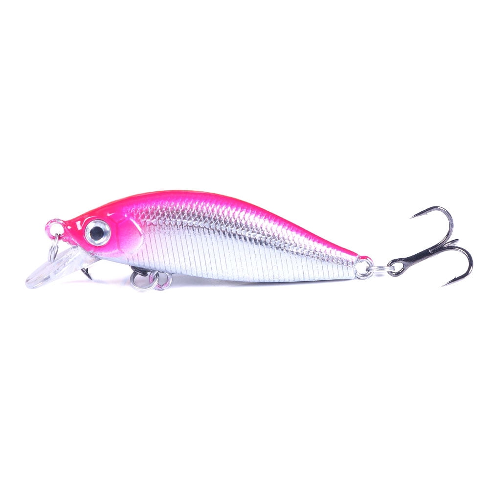 HENGJIA Fishing Lures Hard Bait Minnow VIB Lure with Treble Hook Life-Like Swimbait Fishing Bait Popper Crankbait Sinking Lure for Trout Bass Walleye Redfish, 6PCS