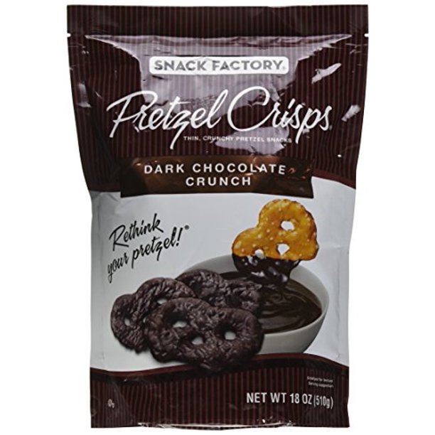 Pretzel Crisps Dark Chocolate Covered Pretzels, Large Bag, 18 Ounce
