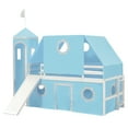 thumbnail image 3 of LOOM Twin Size Loft Bed with Slide Blue Tent and Tower-Blue, 3 of 9
