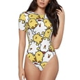 thumbnail image 2 of Picia Cartoon Chicken Womens One Piece Swimsuits Modest Tummy Control Bathing Suits Lace Up Slimming Swim Suit-Large, 2 of 9