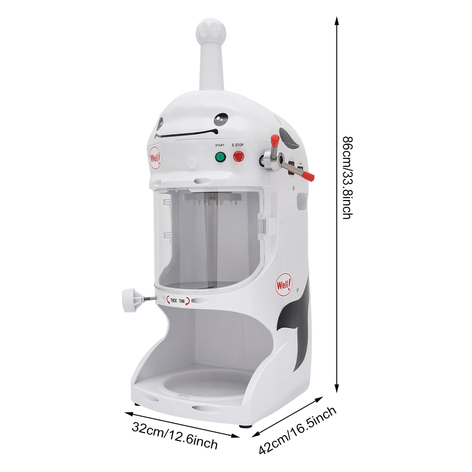 Electric Ice Shaver, Snow Cone Maker Machine, Shaved Ice Machine for Hotels, Bars, Cafes, Restaurants, Sleepover Parties, Small Pool Parties (12.6*16.5*33.8in)