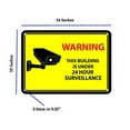 thumbnail image 2 of Mandala Crafts 24 Hour Video Surveillance Sign, Security Camera Sign, Rectangular Aluminum Warning Sign for Outdoors, Homes, Businesses, CCTV Recording 2-Pack Yellow, 2 of 6