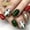 A, variant on 24PCS Short Round Press On Nails, Full Cover Acrylic Fake Nails Reusable Glue On False Nail Tips for Christmas Winter Holiday Party Women Daily Casual Festive Nail Art Decoration