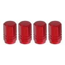 Motoforti Universal Tire Valve Stem Caps Car Accessories Aluminum Alloy Red 16mm 4pcs