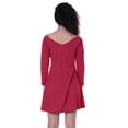 thumbnail image 3 of Moomaya Womens Full Sleeve Shift Dress w/ V neck Cotton Casual Summer Dresses - HE, 3 of 7