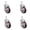 4 Swivel - Top Lock Brakes  - Maroon, variant on 5 Inch SS Maroon Polyurethane 3/8 Inch Threaded Stem Caster Set Total Lock Brake
