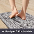 thumbnail image 3 of Anti Fatigue Fall Kitchen Mats, Boho Distressed Kitchen Floor Mats 17"x47"+17"x30", Non Slip Waterproof Kitchen Rugs, Padded Comfort Standing Mats for Laundry, Office, Sink, Desk Orange Multi, 3 of 6