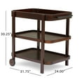 thumbnail image 5 of Morse Rustic Acacia Wood Bar Cart with Shelves, Brown Mahogany, 5 of 9