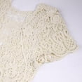 thumbnail image 2 of Women Summer Short Sleeve Crochet Shrugs Hollow Out Flower Lace Open Front Cropped Cardigan Sunscreen Scalloped Trim Bolero for Jacket, 2 of 14