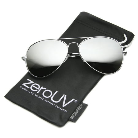 zeroUV - Classic Metal Frame Spring Hinges Color Mirror Lens Aviator Sunglasses -