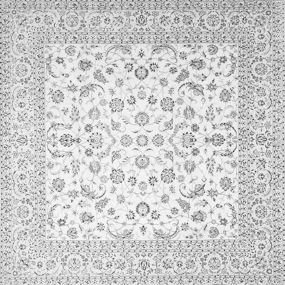 Ahgly Company Indoor Square Persian Gray Traditional Area Rugs, 5' Square