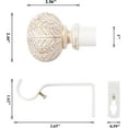 thumbnail image 4 of WL.Rocaille Standard Decorative 3/4 in White Round Adjustable Single Curtain Rod 28" - 48", 4 of 5