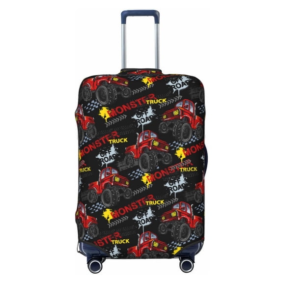 Vsdgher Monster Truck Print Luggage Cover Washable Suitcase Cover Protector Anti-scratch Suitcase cover Fits 18-32 Inch Luggage