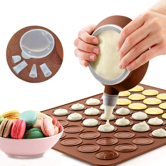 Macarons Baking Mat, Sipcone Mold for 48 Macarons Slots with 1 Piping Bag and 5