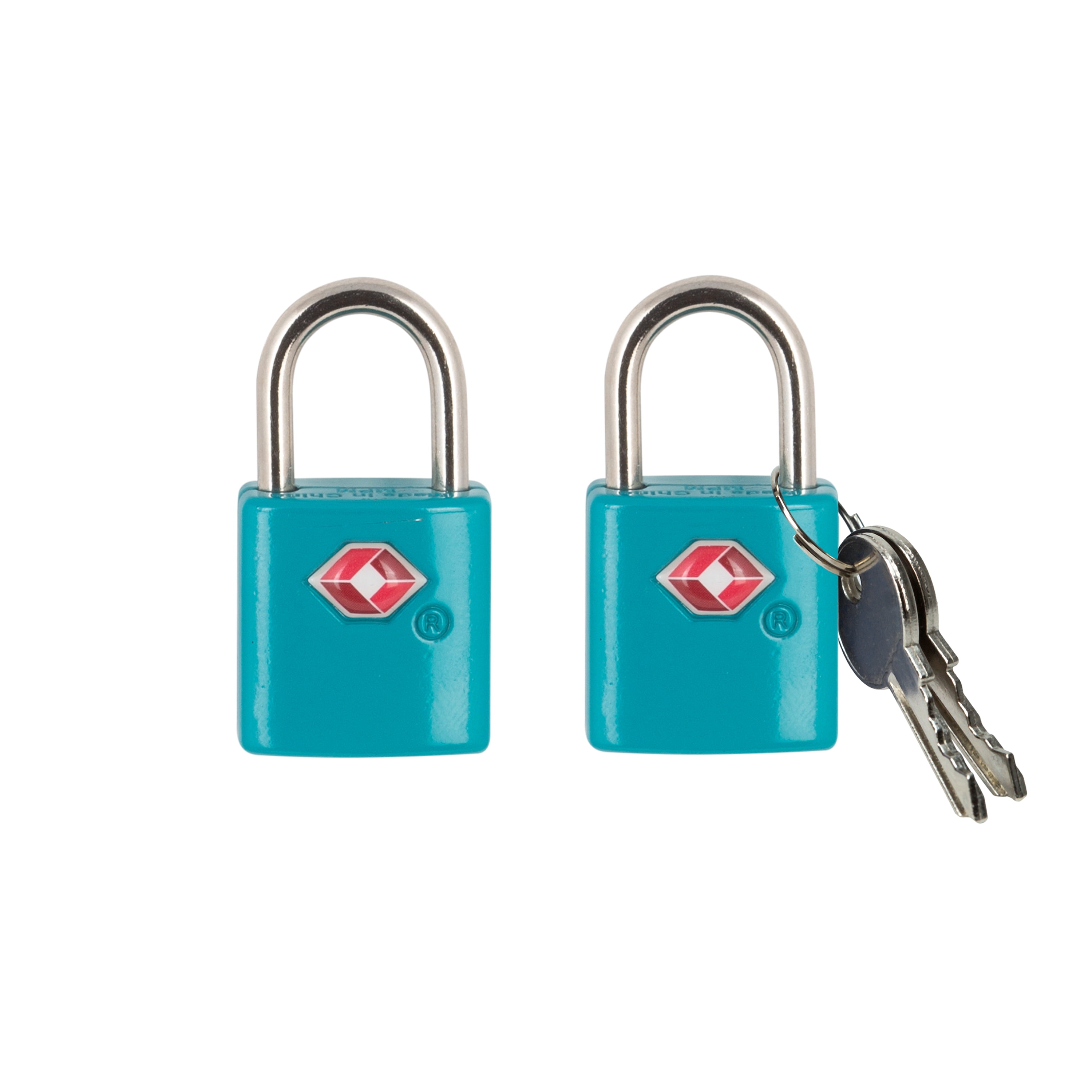Protege 2 Pack Travel Suitcase Luggage Locks with Keys, Blue Atoll