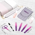thumbnail image 2 of MORGLES 6Pcs Stainless Steel Tweezers Set for Eyebrow Shaping & Ingrown Hair - Curved Scissors, Brow Brush & Leather Case, Pink-Purple Grad, 2 of 7