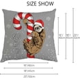 thumbnail image 2 of GZHJMY Christmas Sloth Throw Pillow Cases Pillow Covers 1 Pack Cushion Cases with Zipper for Sofa Couch Bedroom Christmas Winter Holiday 20x20 Inch Home Decor, 2 of 6