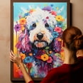 thumbnail image 6 of Thuan Poodle Dog Flower Art Print Canvas, Wall art Painting Decor, Puppy Pop Art Home Decor Artwork For Bedroom Living Room Bathroom Decor, Puppies Colorful Photo, 6 of 6