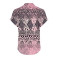 thumbnail image 4 of Mceream Womens Short Sleeve Henley Tops Cotton Loose Fit Linen V Neck Dressy Casual Blouses Print Button Down Shirt Summer Outfits Vacation Fashion Clothes Pink XL, 4 of 5
