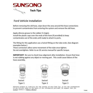 Sunsong 3401297 Power Steering Pressure Line Hose Assembly
