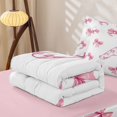 thumbnail image 5 of Catabedysis Bow ABC Print A Zipper Twin Comforter Sets with Fitted Sheet and 2 Pillowcases,Personalized Monogrammed Gifts Zipper Bedding Set For Girls,Pink Reversible,4-Piece, 5 of 7