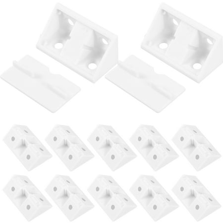 

Partition Corner Code Brackets Braces White for Wood Shelf Furniture Holder Plastic 20 Pcs