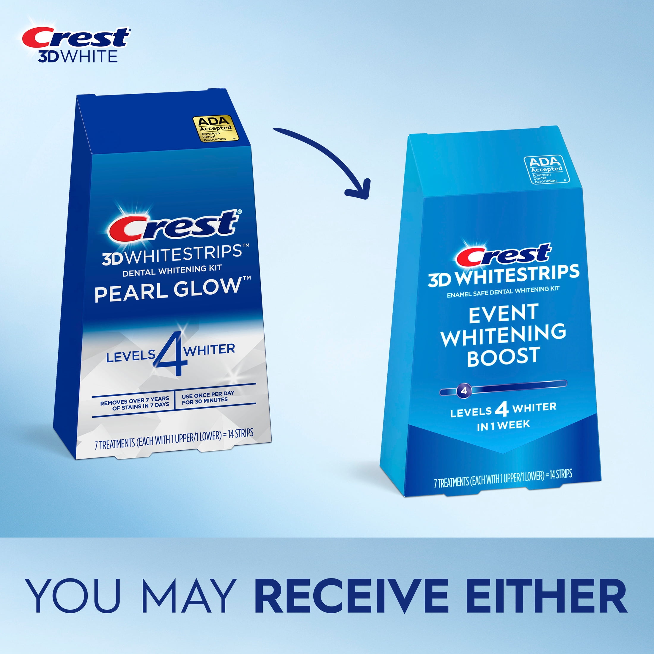 Crest Teeth Whitening Kit, 3DWhitestrips Event Teeth Whitening Kit, 7 Count