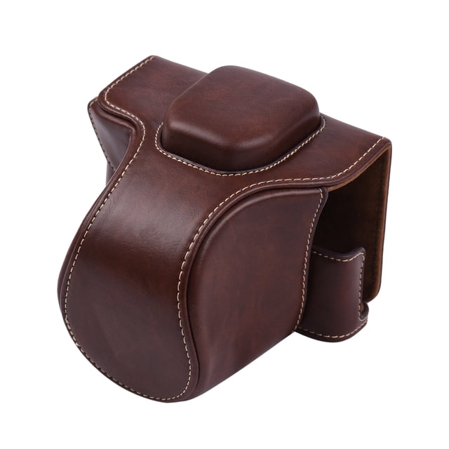Estuche vintage de cuero PU para cámara, bolsa protectora para cámara con correa