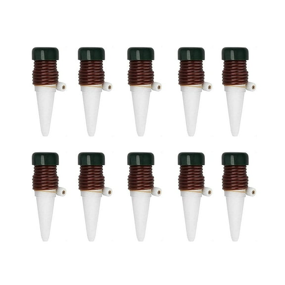 Loetky 10 Pcs Ceramic Self-Watering Spikes, Automatic Plant Watering Stakes for Indoor Outdoor Potted Plants, Drip Irrigation System with Plastic Tubes