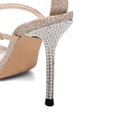 thumbnail image 2 of XYD Women Gorgeous Ankle Strap Sandals Open Toe Pearl Heels Pumps Wedding Evening Shoes Size 7 Champagne Glitter, 2 of 4