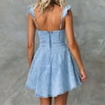 thumbnail image 2 of WILLBEST Robes Femmes Été Tendance Robe en Denim d'Été pour Femmes Décontractée à Manches Fluides Dos Ouvert Tenue en Jean Idéale pour les Événements Extérieurs et la Mode de Tous les Jours, 2 of 5