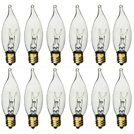 STERL LIGHTING  60 Watt Clear Flame Shaped Incandescent Chandelier Light Bulb, Candelabra (Best Light Bulb For Crystal Chandelier)