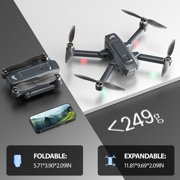Drones with Camera for Adults 4K, Wefone WF33 GPS Foldable Drone with 4.5 Screen on Remote, 8GB Card, Under 249g, Brushless Motor, 2 Batteries, Gray