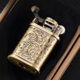 thumbnail image 4 of Kerosene lighter, Top Metal Pocket Lighter Daily Use, Sold Without Fuel.,SKU01241-铜色-HY762纸盒装（无油）, 4 of 8