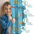 thumbnail image 3 of Blackout Kids Curtains,LightBlue Cartoon Dinosaurs Skeletons Pattern Childrens Insulated Curtains Set Of 2,Bedroom Essentials,Toddler Room Decor 42"x84", 3 of 5