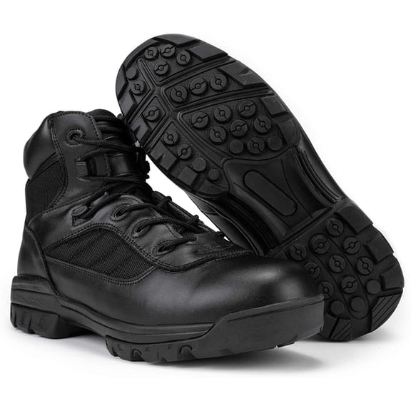 RYNO GEAR Mens Black Tactical Combat Boots with Coolmax Lining